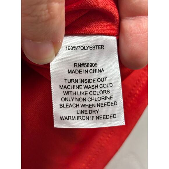 NWT GB Gianni Bini Women's Size Small Red Plunge Deep V-Neck Overskirt Romper - Picture 6 of 8